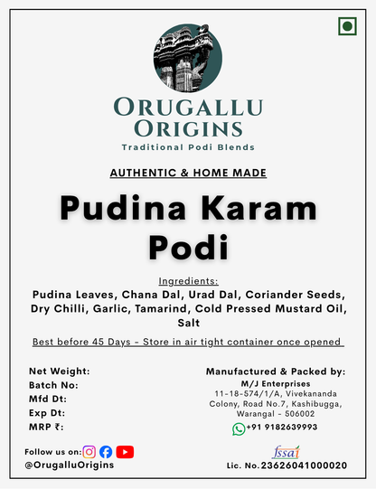 Pudina Karam Podi (Mint Spice Powder)